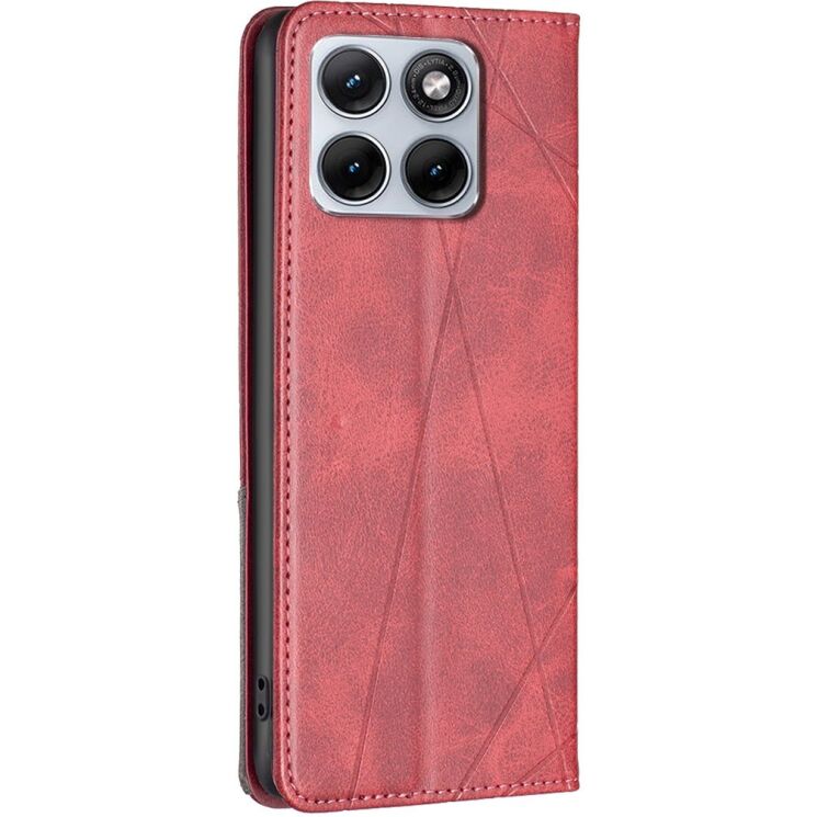 Чехол-книжка с карманами UniCase Geometric Pattern для Motorola Edge 70 Fusion - Red: фото 3 из 11