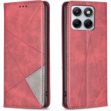 Чехол-книжка с карманами UniCase Geometric Pattern для Motorola Edge 70 Fusion - Red: фото 1 из 11