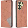 Чохол-книжка з кишеньками UniCase Geometric Pattern для TECNO Camon 50 - Brown (386318Z)