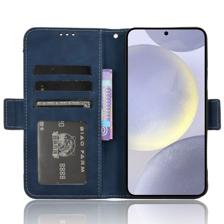 Чехол-книжка с кармашками Deexe Wallet Stand для Samsung Galaxy S26 FE - Blue (412778L) Чехол-книжка с кармашками Deexe Wallet Stand для Samsung Galaxy S26 FE - Blue: фото 5 из 15