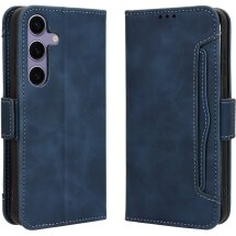 Чехол-книжка с кармашками Deexe Wallet Stand для Samsung Galaxy S26 FE - Blue: фото 1 из 15