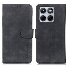 Чехол-книжка с застежкой KHAZNEH Retro Wallet для Motorola Edge 70 Fusion - Black: фото 1 из 7
