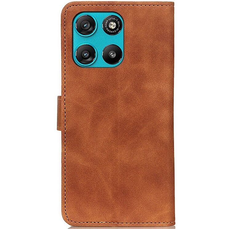 Чохол-книжка з застібкою KHAZNEH Retro Wallet для Motorola Moto G57 Power / G67 Power - Brown: фото 4 з 9