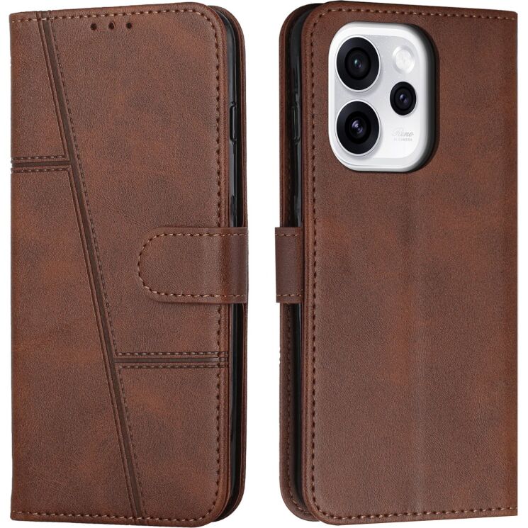 Чехол-книжка с застежкой UniCase Jet Cover для OPPO Reno 15 - Brown: фото 1 из 11