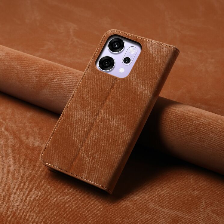 Чохол-книжка UniCase Jeans Wallet для OPPO Reno 14 5G - Coffee: фото 7 з 7