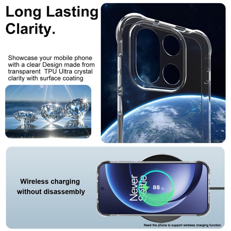 Чехол с усиленными углами IMAK Airbag MAX Case для OnePlus 15 - Transparent: фото 5 из 7