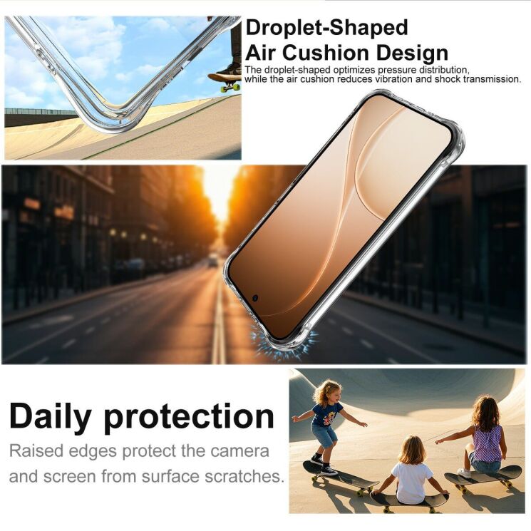 Чехол с усиленными углами IMAK Airbag MAX Case для OPPO Reno 15 Pro - Transparent: фото 4 из 8