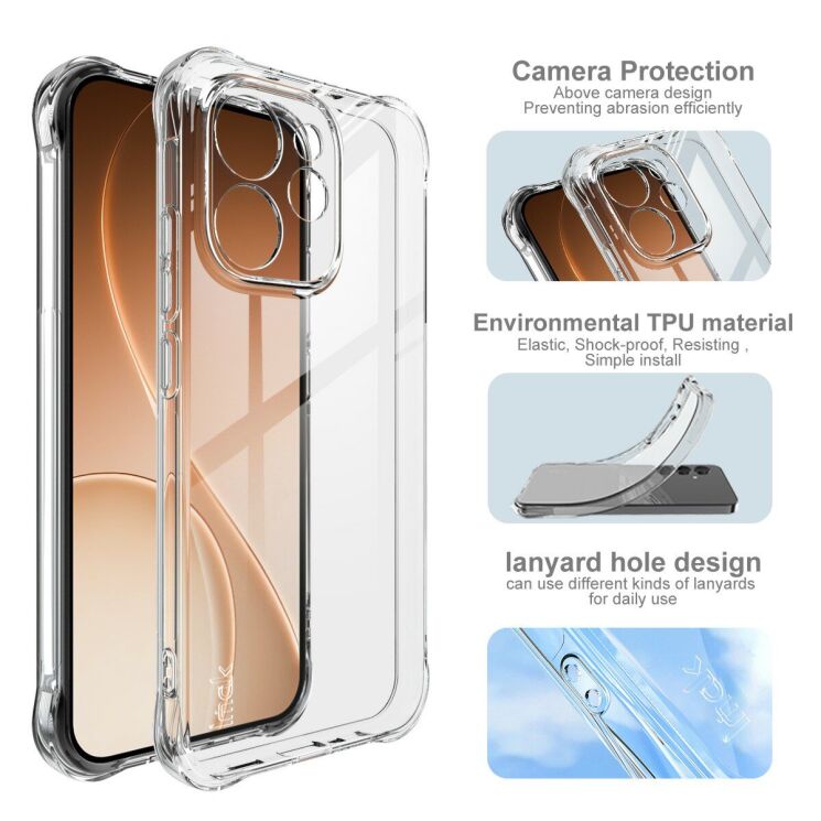 Чехол с усиленными углами IMAK Airbag MAX Case для OPPO Reno 15 Pro - Transparent: фото 5 из 8