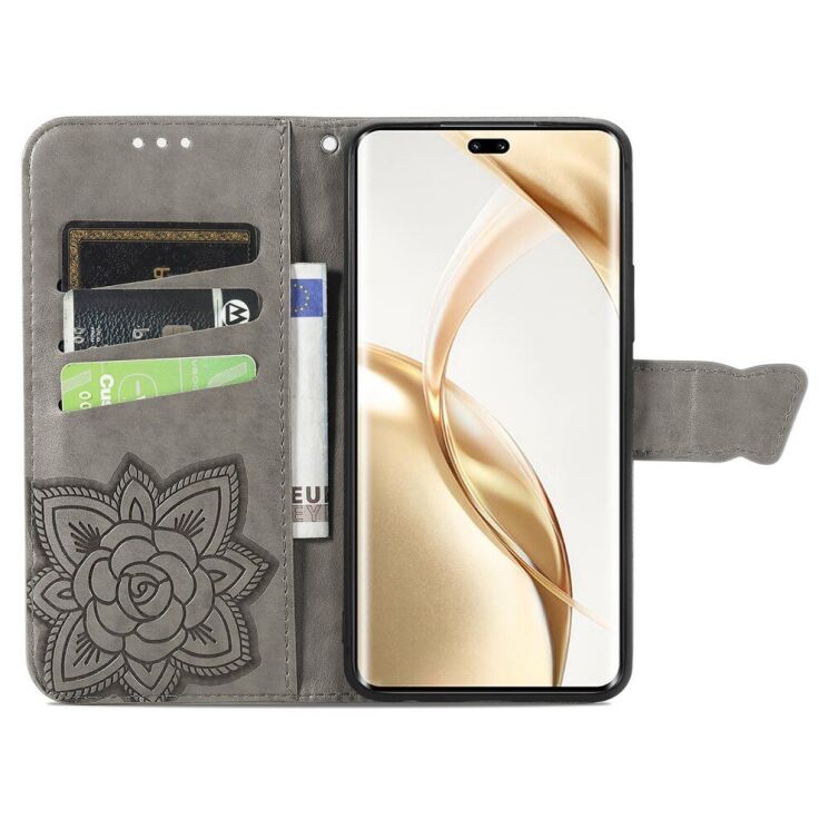 Чехол UniCase Butterfly Pattern для Honor 200 Pro - Grey: фото 2 из 7