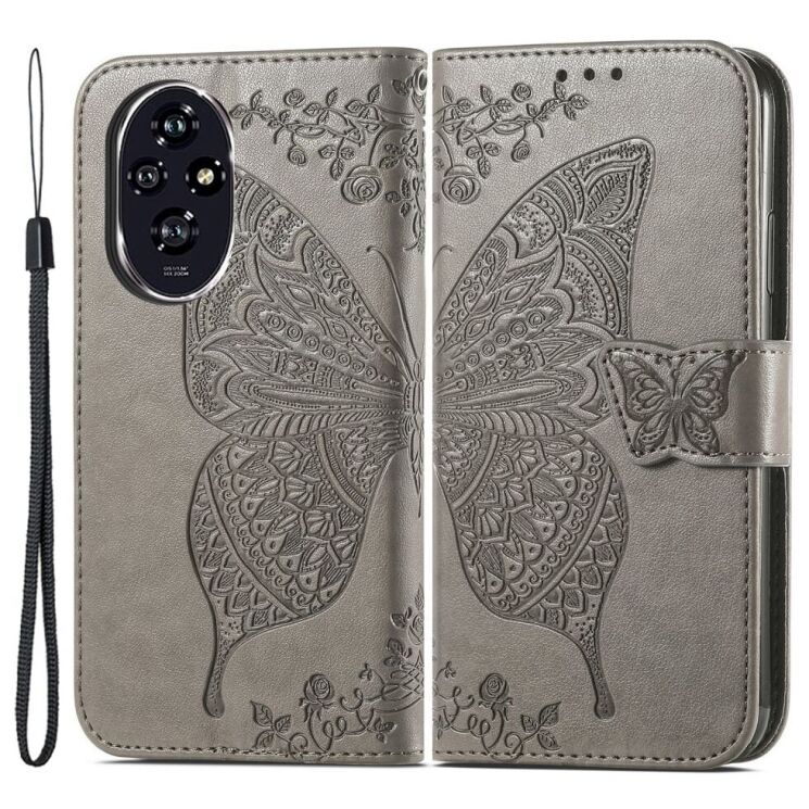 Чехол UniCase Butterfly Pattern для Honor 200 Pro - Grey: фото 1 из 7