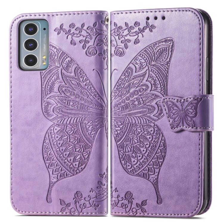 Чохол UniCase Butterfly Pattern для Motorola Edge 20 - Light Purple: фото 2 з 9