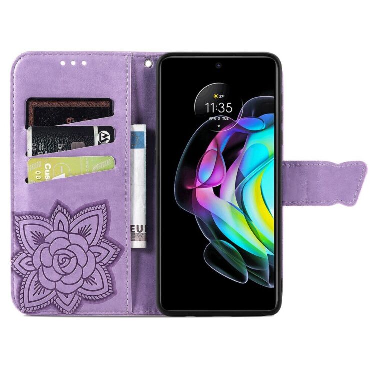 Чохол UniCase Butterfly Pattern для Motorola Edge 20 - Light Purple: фото 5 з 9