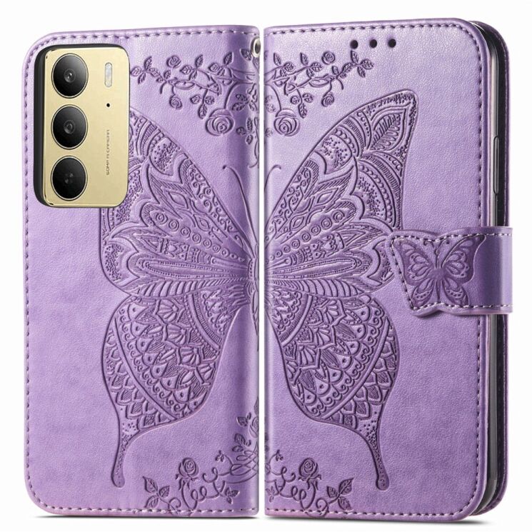 Чехол UniCase Butterfly Pattern для Realme C75 - Light Purple: фото 2 из 9