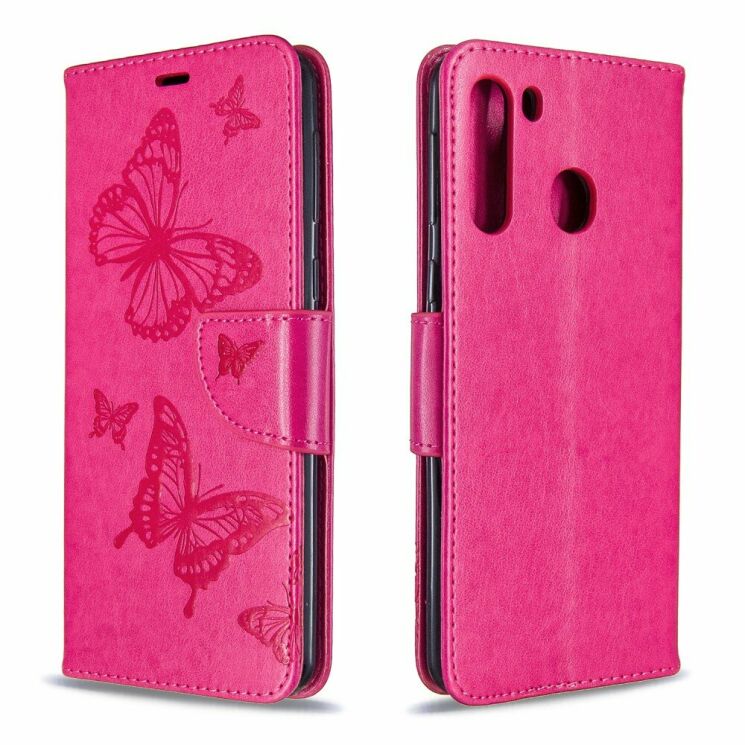 Чехол UniCase Butterfly Pattern для Samsung Galaxy A21 (A215) - Rose: фото 4 из 9