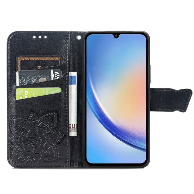 Чехол UniCase Butterfly Pattern для Samsung Galaxy A35 (A356) - Black: фото 2 из 5