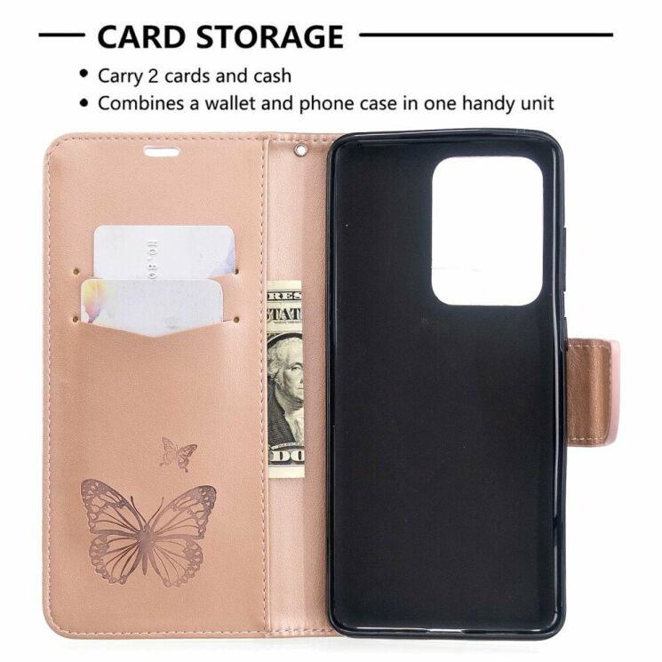 Чехол UniCase Butterfly Pattern для Samsung Galaxy S20 Ultra (G988) - Gold: фото 6 из 8