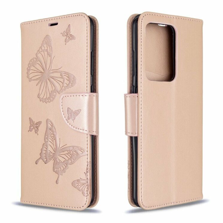 Чехол UniCase Butterfly Pattern для Samsung Galaxy S20 Ultra (G988) - Gold: фото 4 из 8