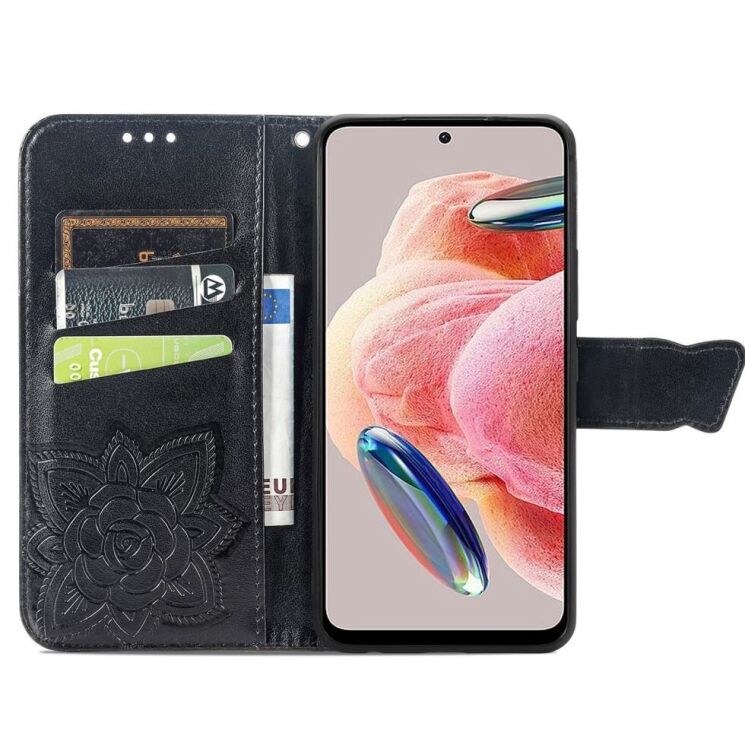 Чехол UniCase Butterfly Pattern для Xiaomi Redmi Note 12 - Black: фото 2 из 9