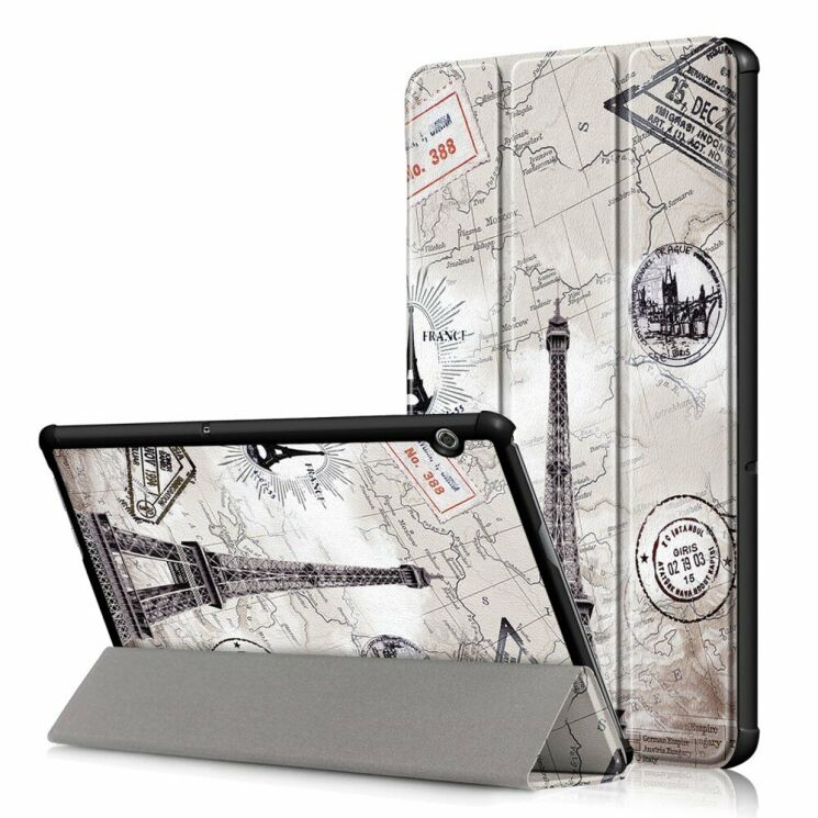 Чехол UniCase Life Style для Huawei MediaPad T5 10 - Eiffel Tower and Map: фото 1 из 9