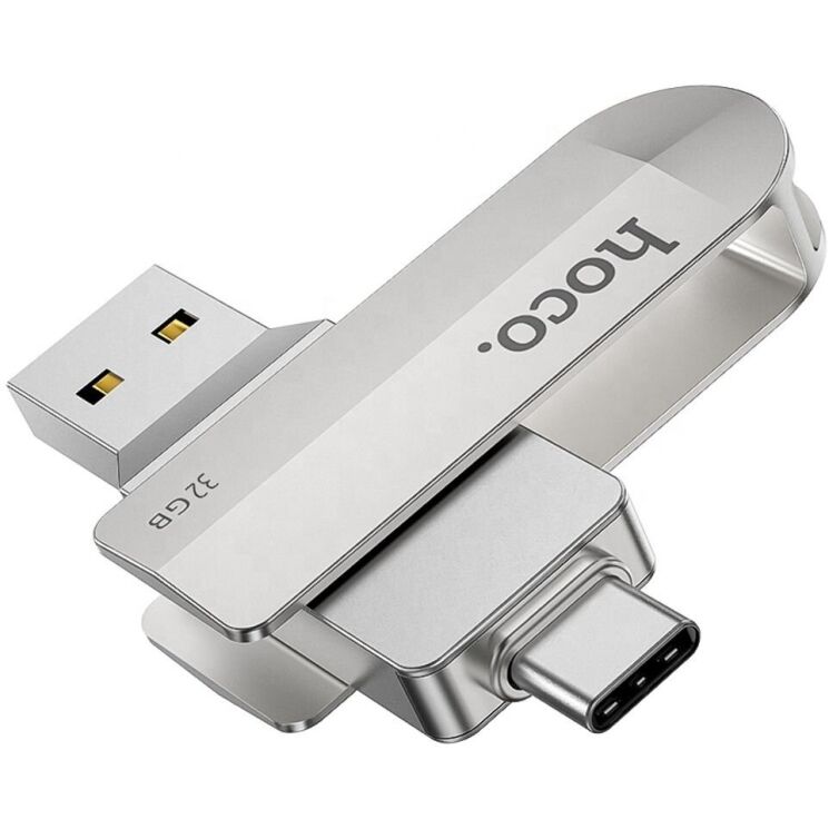 Флеш-накопичувач Hoco UD10 32GB 2 in 1 USB3.0/Type-C - Silver: фото 1 з 8
