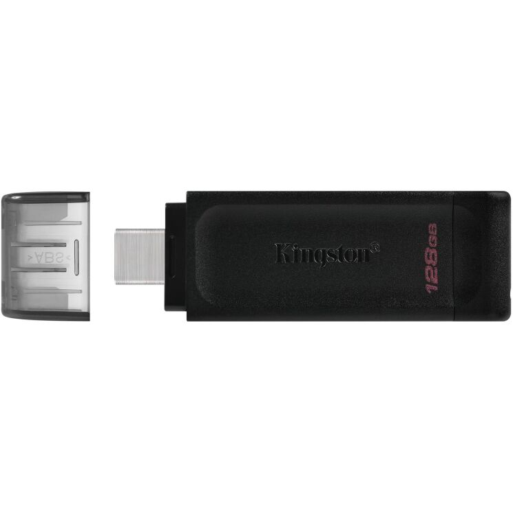 Флеш-накопичувач Kingston DT 70 128GB Type-C (DT70/128GB) - Black: фото 1 з 6