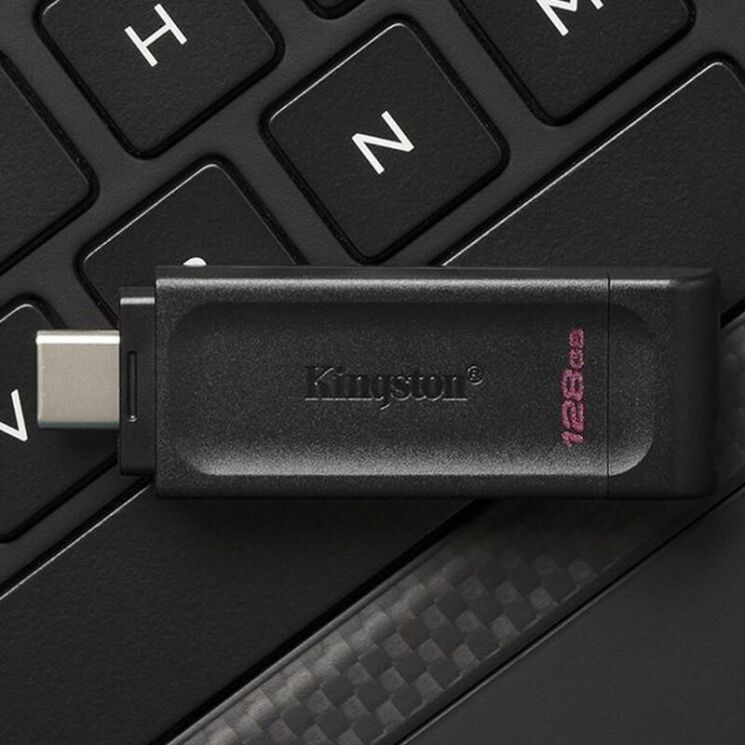 Флеш-накопичувач Kingston DT 70 128GB Type-C (DT70/128GB) - Black: фото 6 з 6