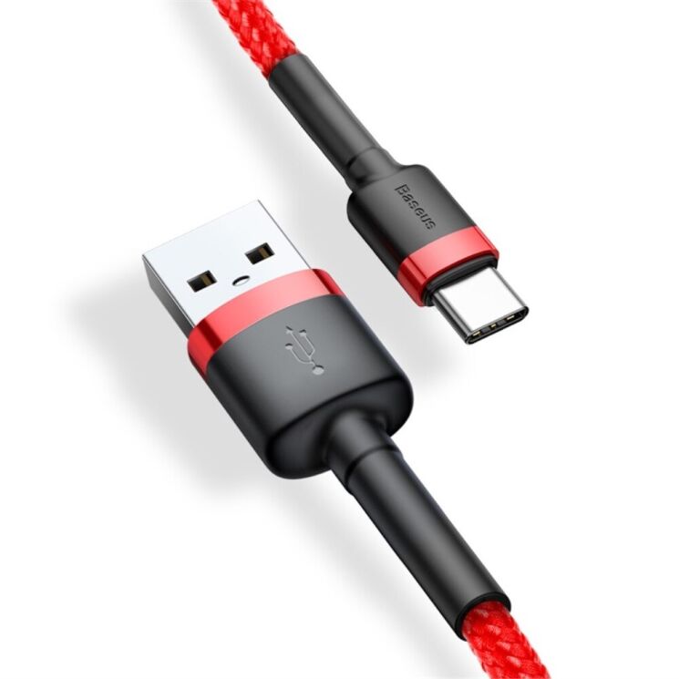 Кабель Baseus Cafule USB to Type-C (3A, 0.5m) CATKLF-A09 - Red: фото 4 з 18