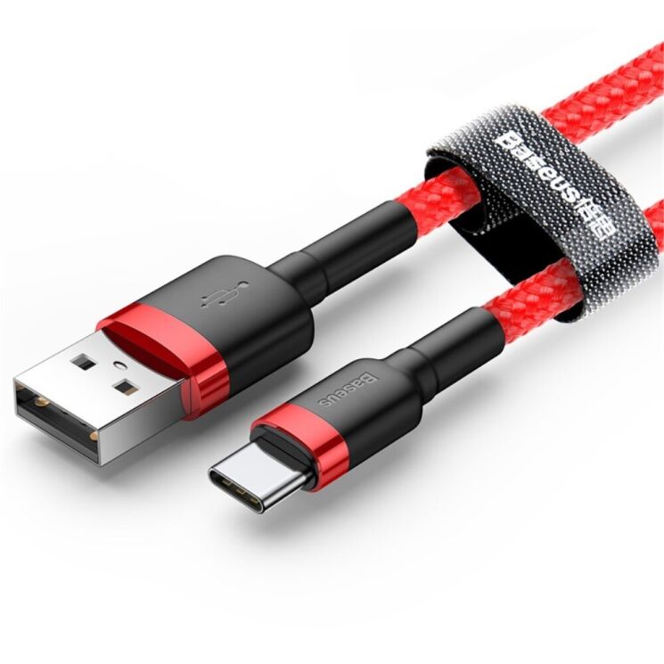Кабель Baseus Cafule USB to Type-C (3A, 0.5m) CATKLF-A09 - Red: фото 3 з 18