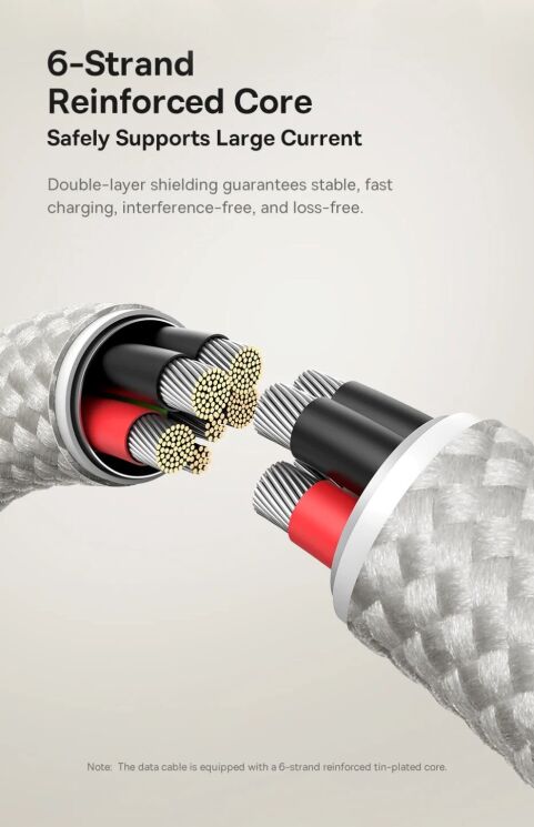 Кабель Baseus Titanium Alloy USB to Type-C (100W, 1m) P10378102 - Galaxy Titanium Gold: фото 16 з 20