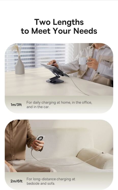 Кабель Baseus Titanium Alloy USB to Type-C (100W, 1m) P10378102 - Galaxy Titanium Gold: фото 18 з 20