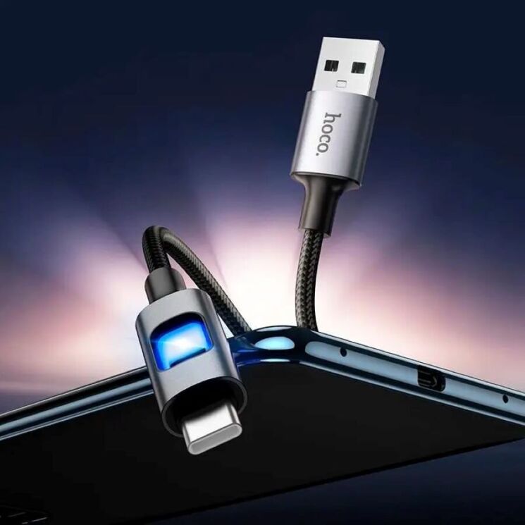 Кабель Hoco U144 USB to Type-C (3A, 1.2m) - Black: фото 6 з 6