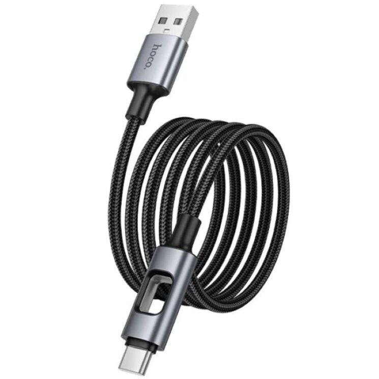 Кабель Hoco U144 USB to Type-C (3A, 1.2m) - Black: фото 4 з 6