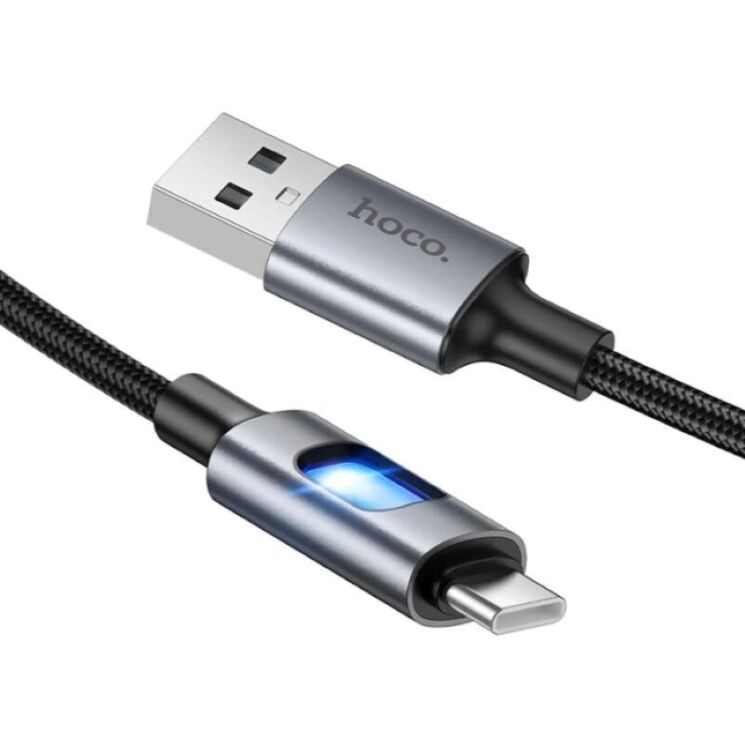 Кабель Hoco U144 USB to Type-C (3A, 1.2m) - Black: фото 3 з 6