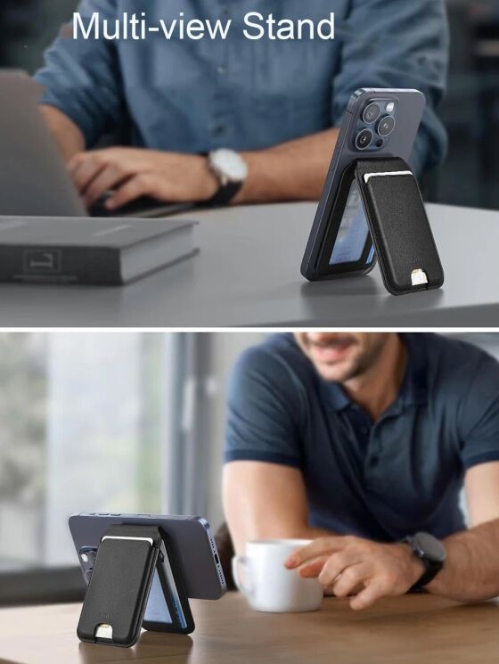 Кардхолдер WIWU MW-003 Mag Wallet Pro - Black: фото 13 из 14