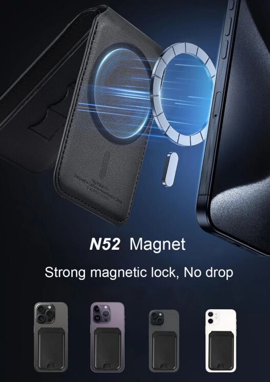 Кардхолдер WIWU MW-003 Mag Wallet Pro - Black: фото 14 из 14