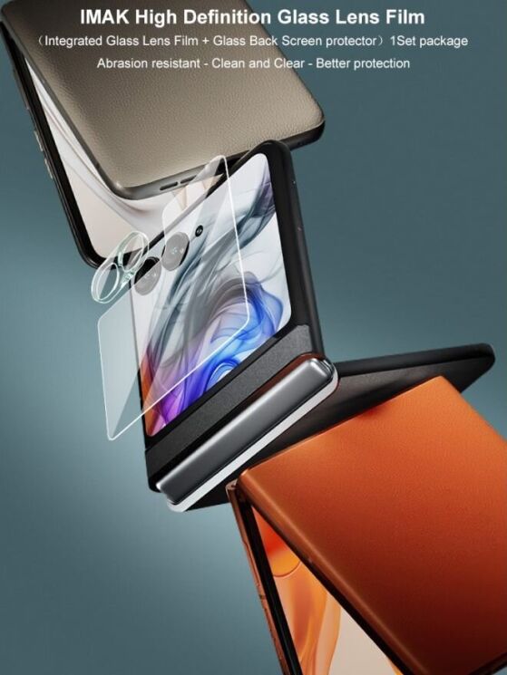 Комплект защитных стекол (на экран и камеру) IMAK Dual Guard для Motorola Razr 50: фото 7 из 11