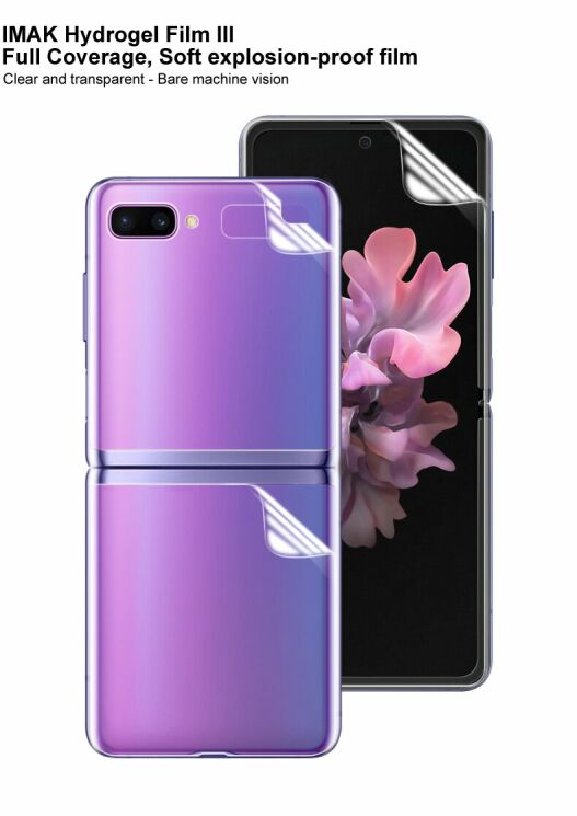 Комплект защитных пленок (на экран и заднюю панель) IMAK Soft Clearer Hydrogel Film для Samsung Galaxy Flip: фото 7 из 14
