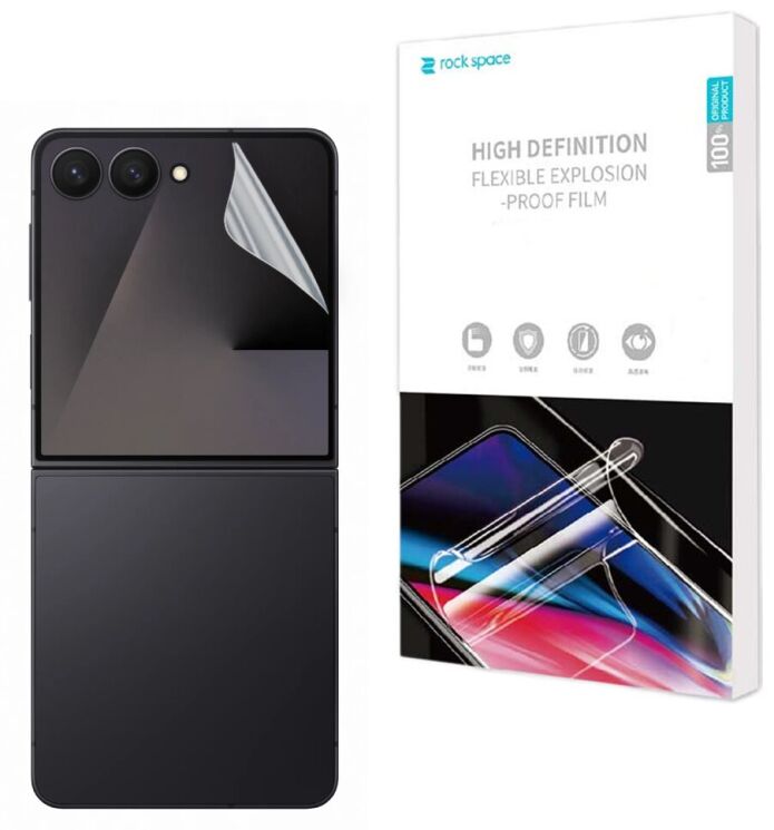 Комплект защитных пленок на внешний экран (2шт) RockSpace Explosion-Proof SuperClear для Samsung Galaxy Flip 7: фото 1 из 9