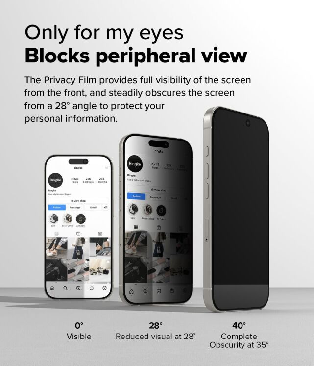 Комплект защитных стекол (2шт) Ringke Easy Slide Privacy для iPhone 16 Pro Max (8809961789724) - Black: фото 7 из 21