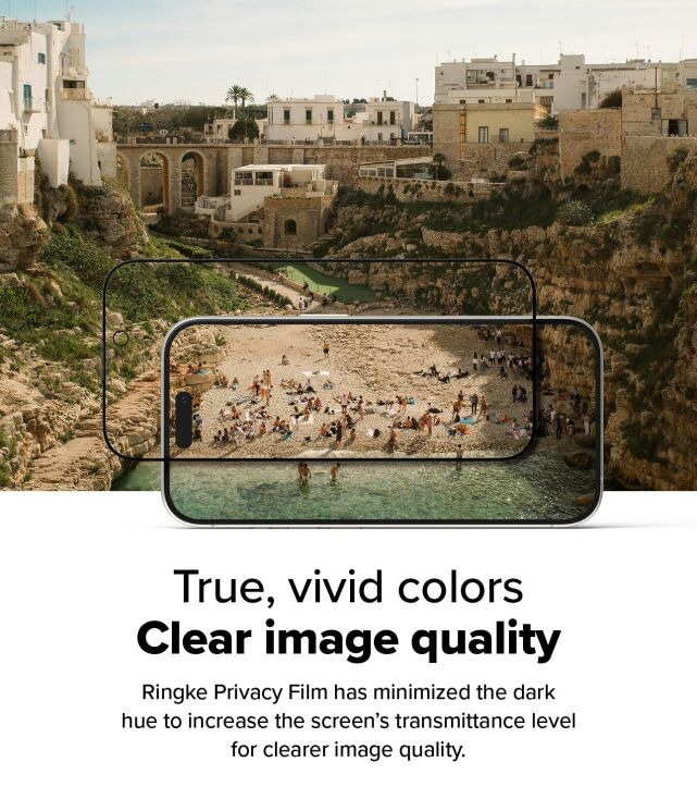 Комплект защитных стекол (2шт) Ringke Easy Slide Privacy для iPhone 16 Pro Max (8809961789724) - Black: фото 10 из 21