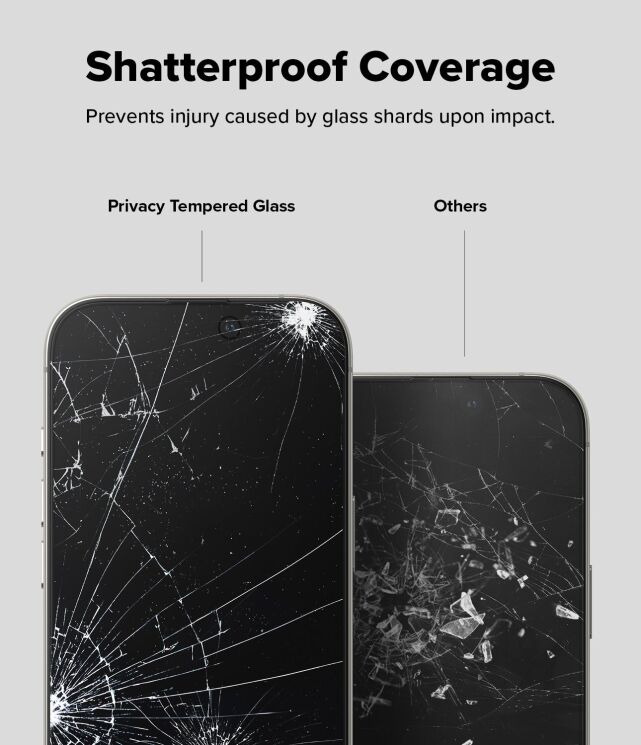 Комплект защитных стекол (2шт) Ringke Easy Slide Privacy для iPhone 16 Pro Max (8809961789724) - Black: фото 15 из 21