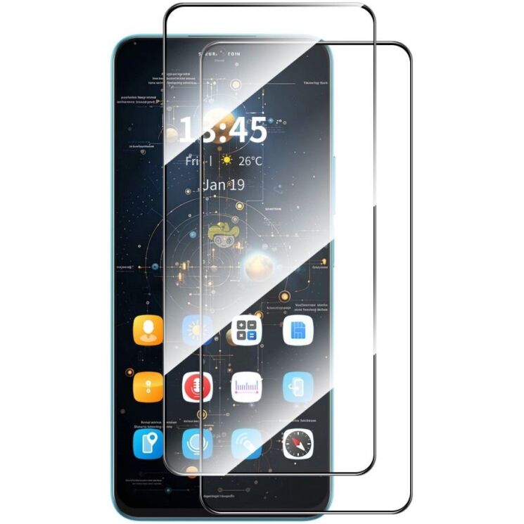 Комплект захисних стекол HAT PRINCE Full Glue для Motorola Moto G75 - Black: фото 1 з 8
