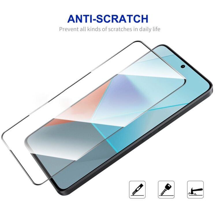 Комплект защитных стекол HAT PRINCE Full Glue для Xiaomi Redmi Note 13 5G / 13 Pro 5G - Black: фото 4 из 10