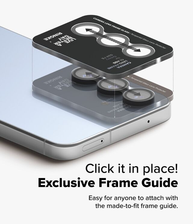 Комплект защитных стекол Ringke Camera Lens Frame Glass для Samsung Galaxy S24 FE (S721) 8800274964792 - Black: фото 13 из 17