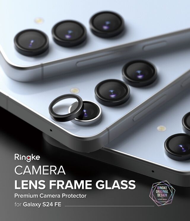 Комплект защитных стекол Ringke Camera Lens Frame Glass для Samsung Galaxy S24 FE (S721) 8800274964792 - Black: фото 5 из 17