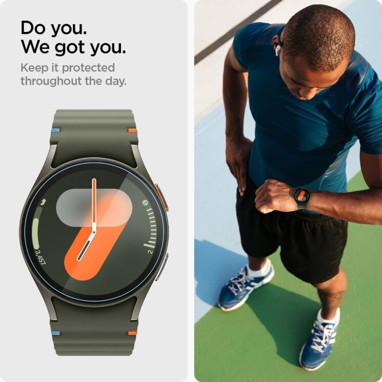 Комплект защитных стекол Spigen (SGP) Screen Protector EZ Fit Glas.tR (FW) для Samsung Galaxy Watch 7 (40mm): фото 7 из 11