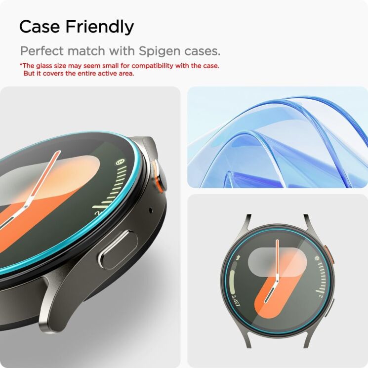 Комплект защитных стекол Spigen (SGP) Screen Protector EZ Fit Glas.tR (FW) для Samsung Galaxy Watch 7 (40mm): фото 10 из 11