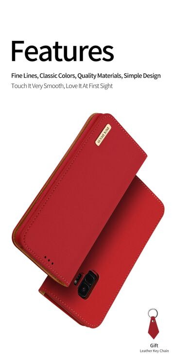 Кожаный чехол DUX DUCIS Wish Series для Samsung Galaxy S9 (G960) - Dark Blue: фото 6 из 10