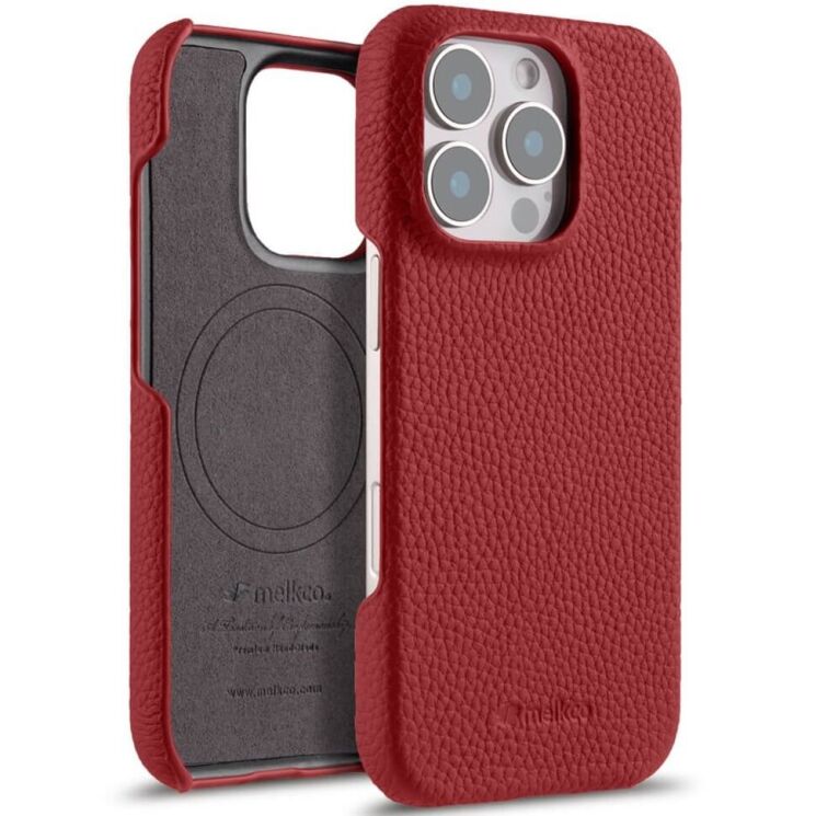 Кожаный чехол MELKCO Leather Case для Apple iPhone 16 Pro Max - Red: фото 1 из 5