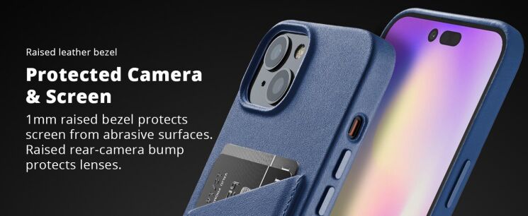 Кожаный чехол MUJJO Full Leather для Apple iPhone 15 - Black: фото 10 из 12